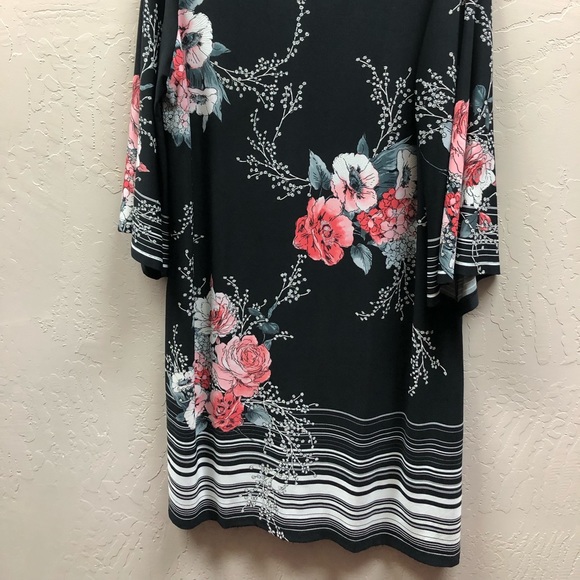Roz & Ali Black/Pink/White Floral Sheath Dress - Picture 5 of 16